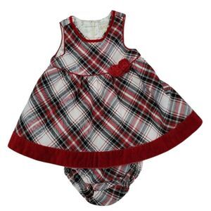 Plaid holiday dress matching bloomers